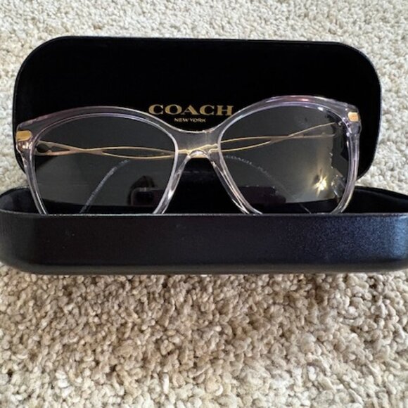 NEW Coach Gradient Transparent Violet 56418H Womens Polarized Sunglasses in Case - Picture 1 of 6